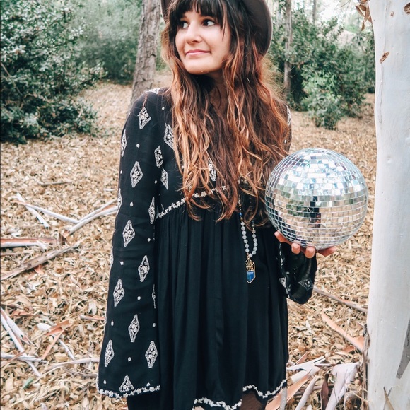 Free People Tunic Dress with Bell Sleeves - Picture 2 of 4